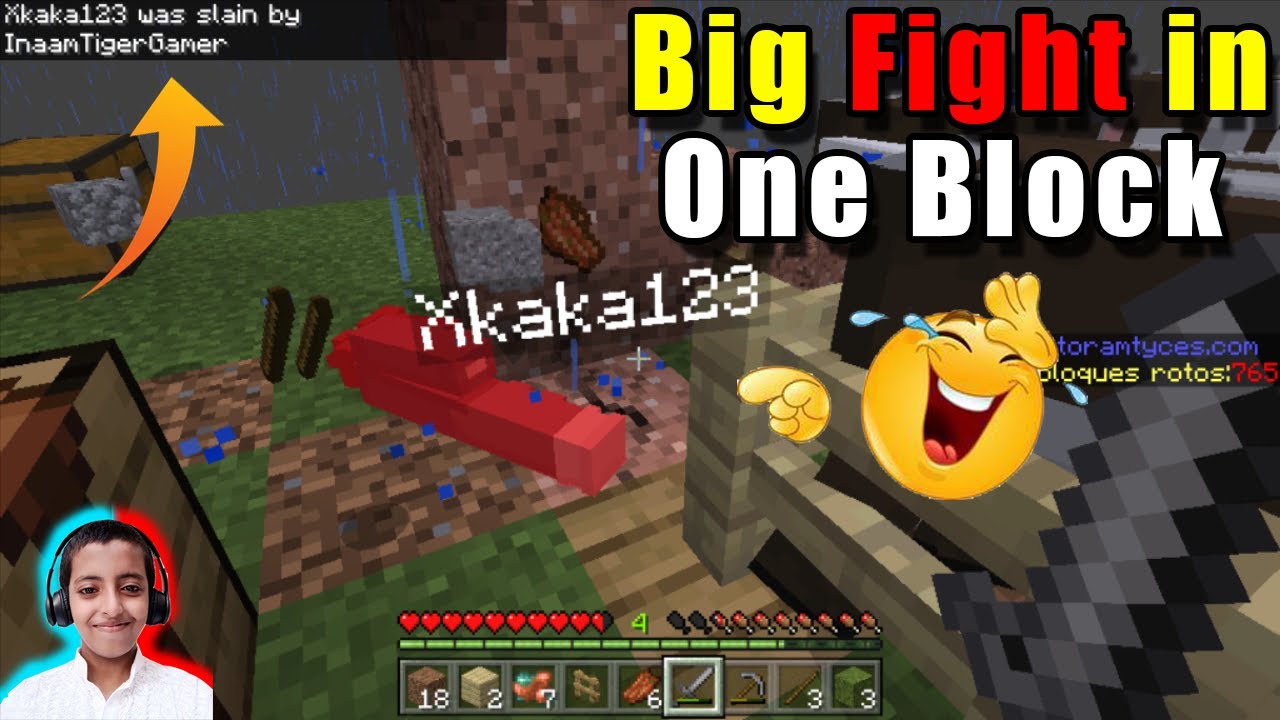Big Fight In One Block Minecraft Gameplay #4 Tiger gamer - YouTube