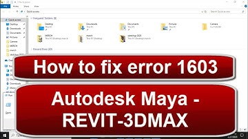 (How to fix error 1603 (AUTOCAD/REVIT/MAYA/3DMAX