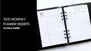 2021 Dated Monthly Planner PWM | Cloth & Paper