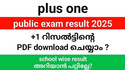 Plus one exam result ൻ്റെ PDF download ചെയ്യാം? School wise result അറിയാൻ പറ്റില്ലേ?