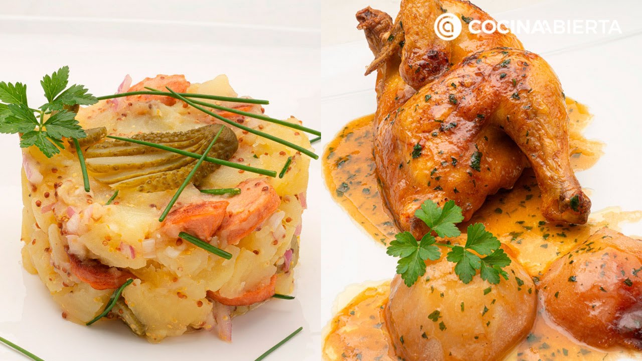 Ensalada alemana de patatas y salchichas - Picantones con pera y cava - Cocina Abierta 📺