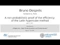 B. Després - A non probabilistic proof of the efficiency of the Latin hypercube method