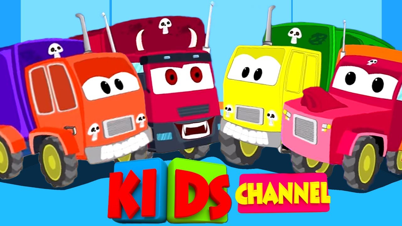 Scary Garbage Trucks Nursery Rhymes For Kids Five little Garbage