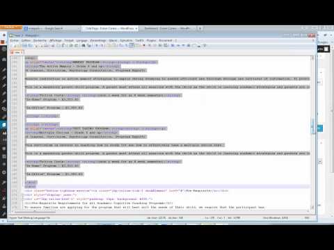 Use Notepad ++ for Wordpress edition