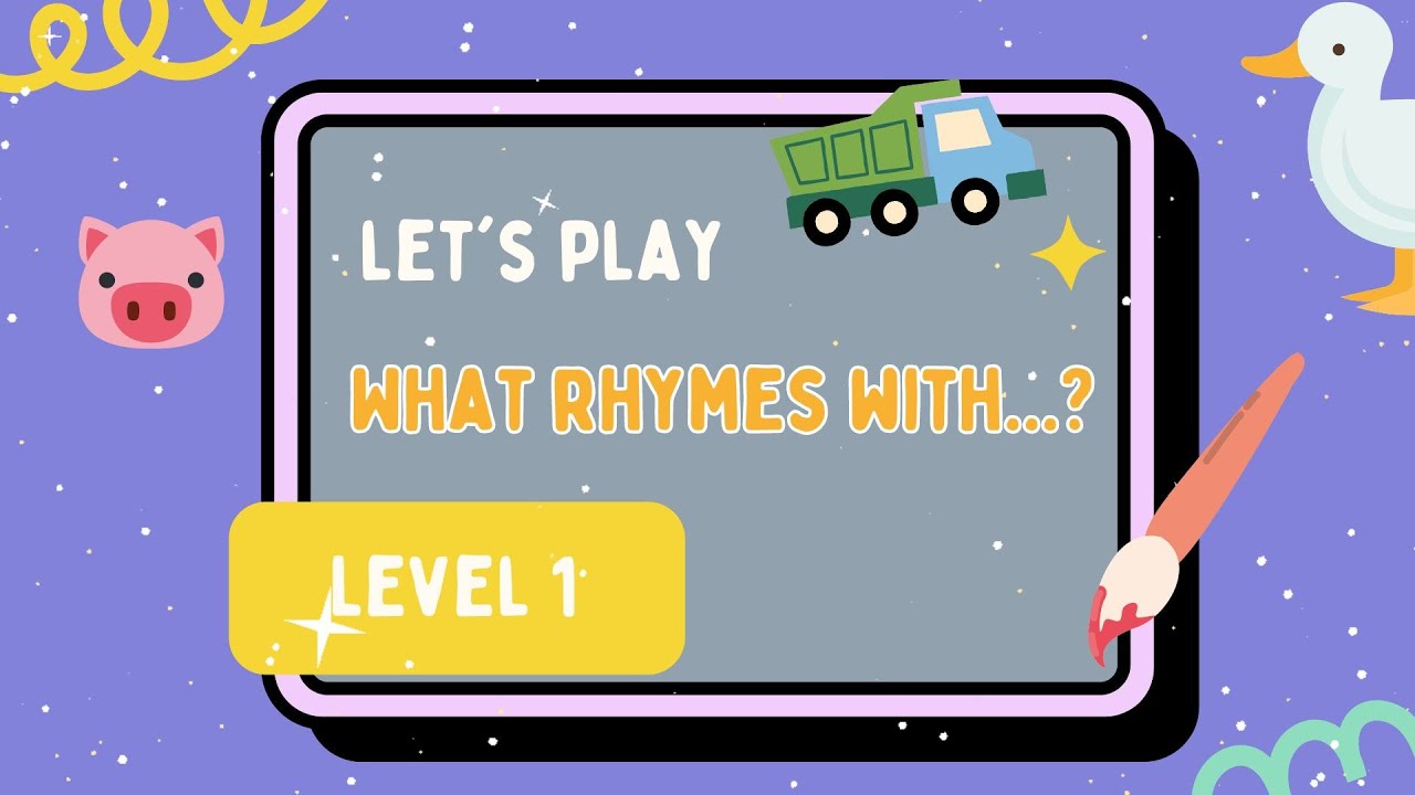 Let's Play: What does it Rhyme with? Level 1 Kids Interactive Game