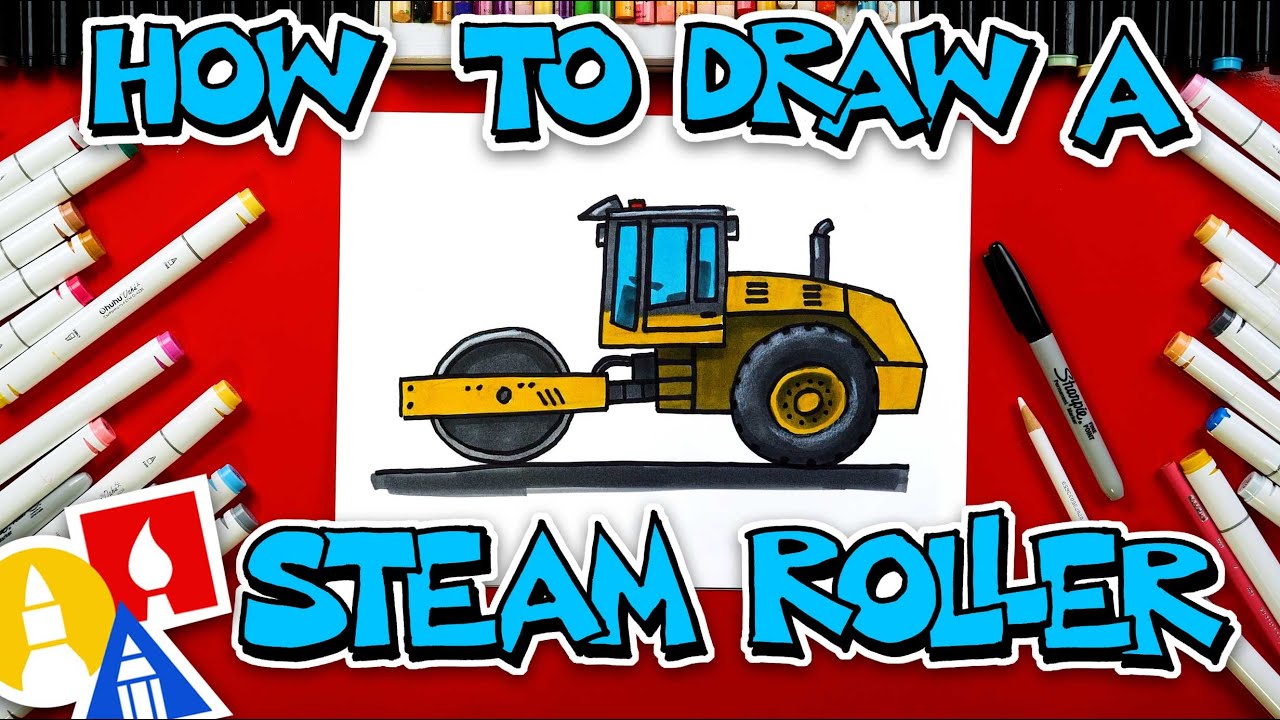 🚧🛞 How To Draw A Steam Roller Construction 🛞🚧