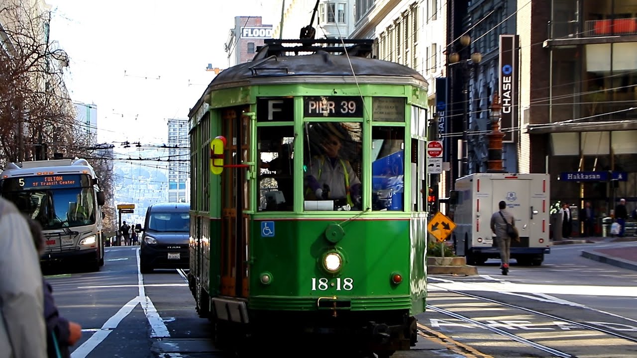 San Francisco MTA / MUNI 1928 Carminati & Toselli "Peter Witt" Streetcar 1818 On The F Line