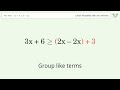 5x+6 greater than or equal to 3+2x - Solve linear inequalities with one unknown
