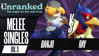 banjo (Sheik) vs Ray (Falco) - Unranked 2025 - Melee Singles - Division 3, WR1