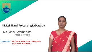 IIR Digital Filter using Chebyshev  type I and II Method by Ms. Mary Swarnalatha Module2 Vid 40 Iir Digital Filters Chebyshev Filter Part 1