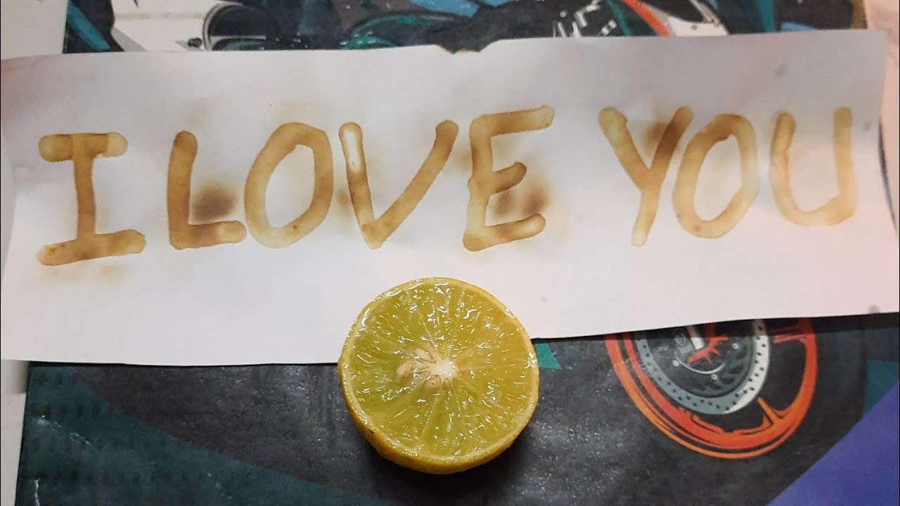 Lemon 🍋 experiment 💞 I LOVE YOU💞 secret letter writing experiment  