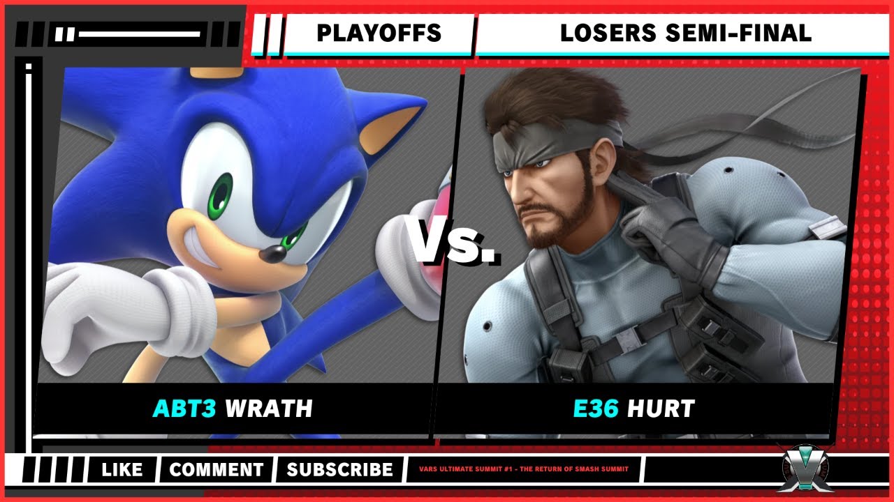 Vars Ultimate Summit #1 - The Return Of Smash Summit - Wrath (Sonic) VS Hurt (Snake) - SSBU