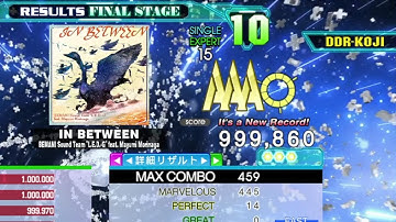 [DDR A20+] IN BETWEEN [Single-EXPERT] 999,860 PFC by DDR-KOJI