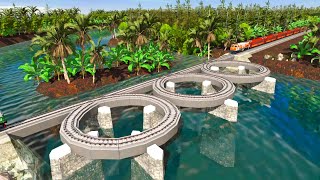 Extreme Twisty Train Bridgetrain Almost Overturnedtrainz Simulator 2022