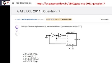 GATE ECE 2011 Vraag 7 - Multiplexer | Mux | GATE EC | Digitale logica