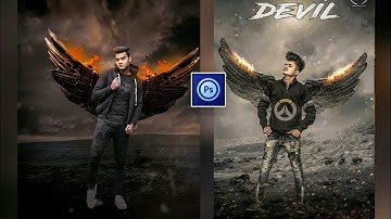 PS Touch Photo Editing | Devils wing manipulation photo editing In Mobile |  step by step 🔥