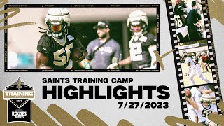 Saints Training Camp Highlights 7\/27\/2023 | New Orleans Saints