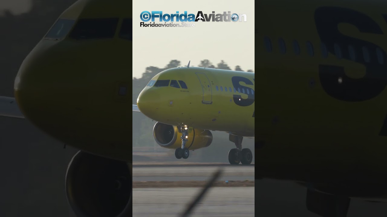 Airbus A321 Spirit Airlines Cockpit Closeup Landing at Orlando Int'l Airport KMCO | Plane Spotting