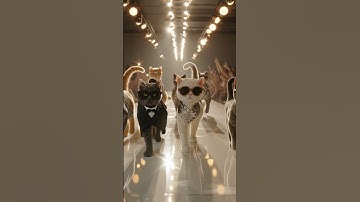 When Cats Take Over Fashion Week 😻 #ai #cute #shorts #aicat