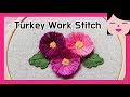 프랑스자수 터키 워크 스티치 입체자수 꽃 turkey work stitch flower hand embroidery stumpwork