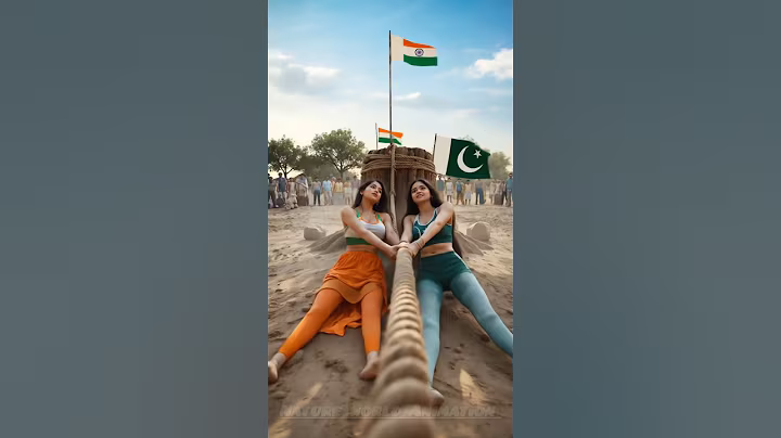🇮🇳 India VS 🇵🇰 pakistan || rassi challenge between girls #ai #india #pakistan #girl
