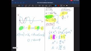 Example oscillation problem 3-simple harmonic motion worksheet