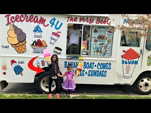 Kids Buying Ice Cream from Ice Cream Truck fun video pretend play