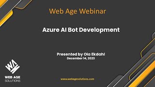 Free Webinar: Azure AI Bot Development