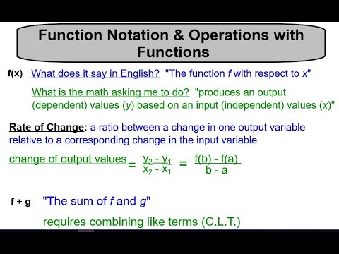01.2 - Simplifying Algebraic Operations - Function Notation, Operations ...