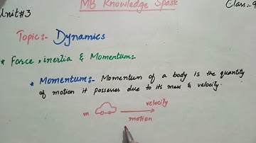 Physics class 9 Dynamics chapter 3 force, inertia, momentum with examples, formulas and unit.