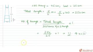 A ladder has rungs 25 cm apart, (see Figure). The rungs decrease uniformly in length from 45 cm