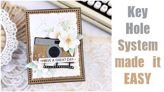 Altenew key hole system made it so easy! Layered Camera Card