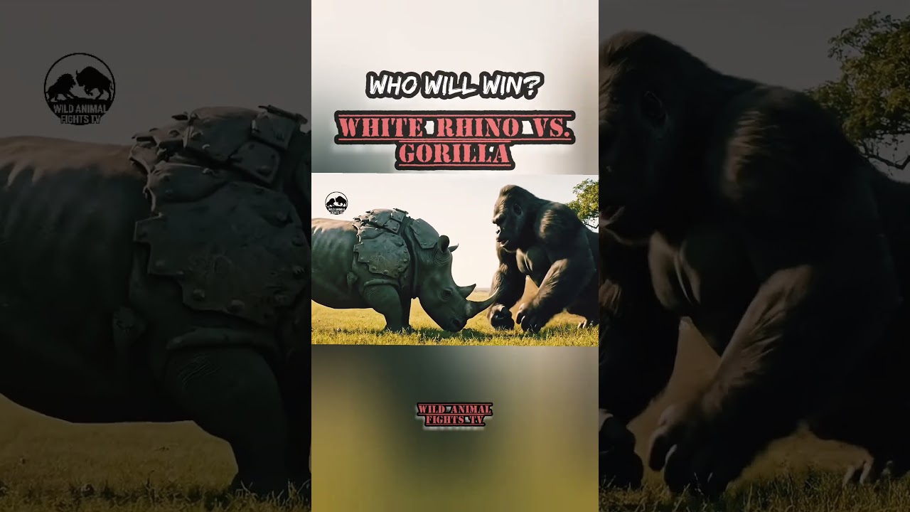White Rhino vs Gorilla 🦏🦍 Epic Wild Battle 