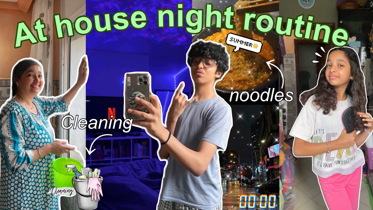 At house night routine📍😴💤|روتينا المسائي و الليلي في المنزل فالصيف🎆🕒!كفاش كندوزوا العشية فدار مغربية