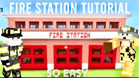 Minecraft Tutorial: How To Make A Fire Station (Simple)