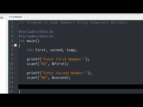 C Program to Swap Numbers with Temporary Variable | Vikas University C Language Tutorial