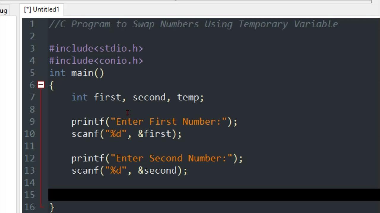 C Program to Swap Numbers with Temporary Variable | Vikas University C ...