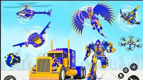 POLICE ROBOT CAR TRANSFORM | FLYING DINO ROBOT | CHARI GAMES