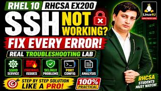 SSH Login Failed | Diagnose & Fix Linux Server | SSH Lab Can Save Your RHCSA Exam | RHCSA LAB#33