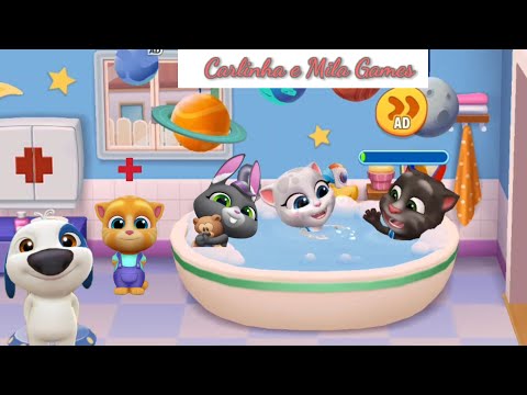 Tenho vários gatinhos no jogo Meu Talking Tom amigos
