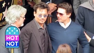 Johnny Depp meets Tom Cruise in Hollywood Alongside Martin Lawrence, Jerry Bruckheimer \& Jon Voight