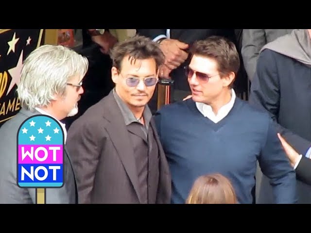 Johnny Depp meets Tom Cruise in Hollywood Alongside Martin Lawrence, Jerry Bruckheimer & Jon Voight class=