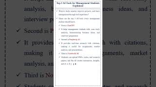 Top 3 AI Tools for Management Students Explained | MBA AI Tools for Experiential Learning