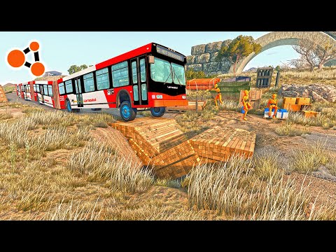 Upside Down Speed Bumps vs Bus BeamNG.drive | Beamng Crashes TV