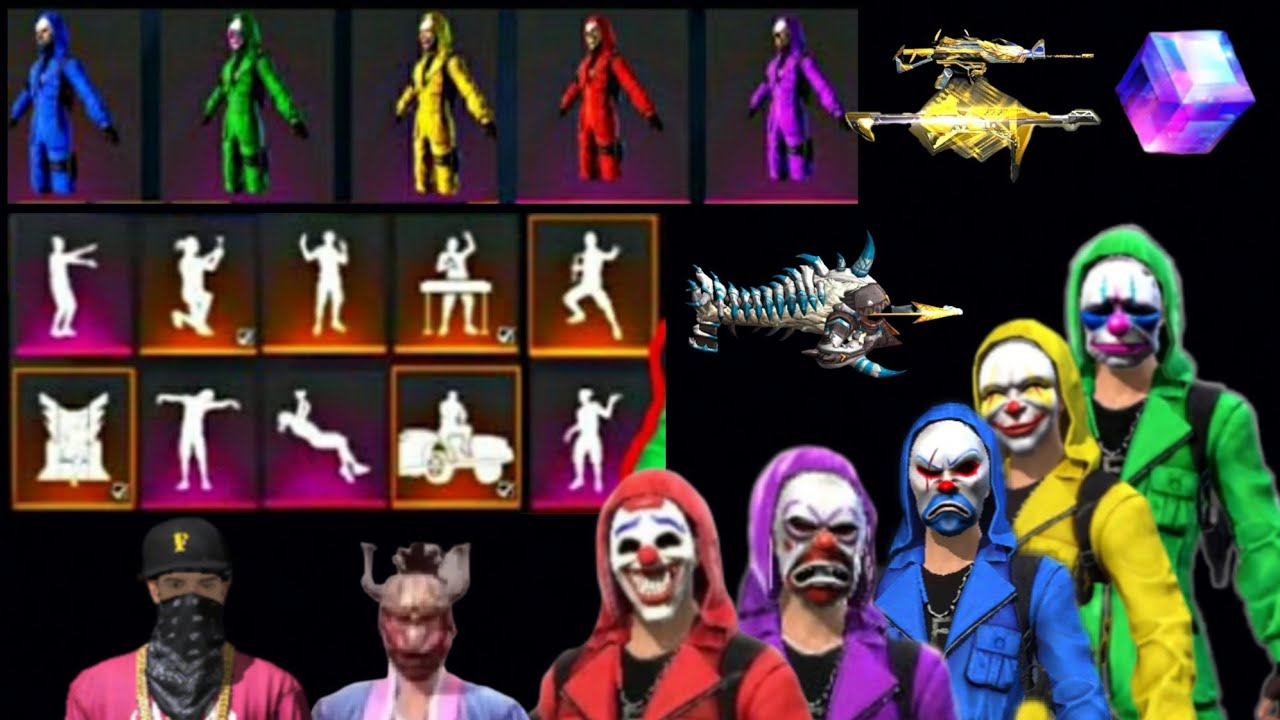 freefire collection of all rare item criminal hiphop sakura bundle 