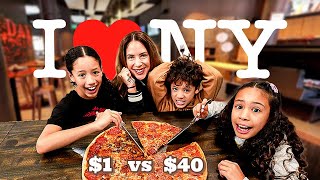 $1 vs $40 Pizza 🍕in NEW YORK CITY! (12 Hour Challenge)😱