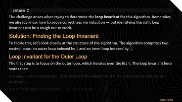 Understanding the Loop Invariant in Algorithms
