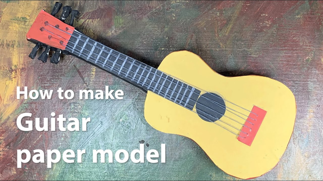 3D Paper craft guitar model is made out of basic materials. YouTube