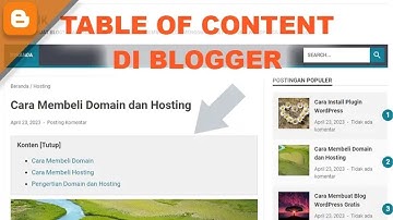 Cara Membuat Table of Content di Blogger (Blogspot)