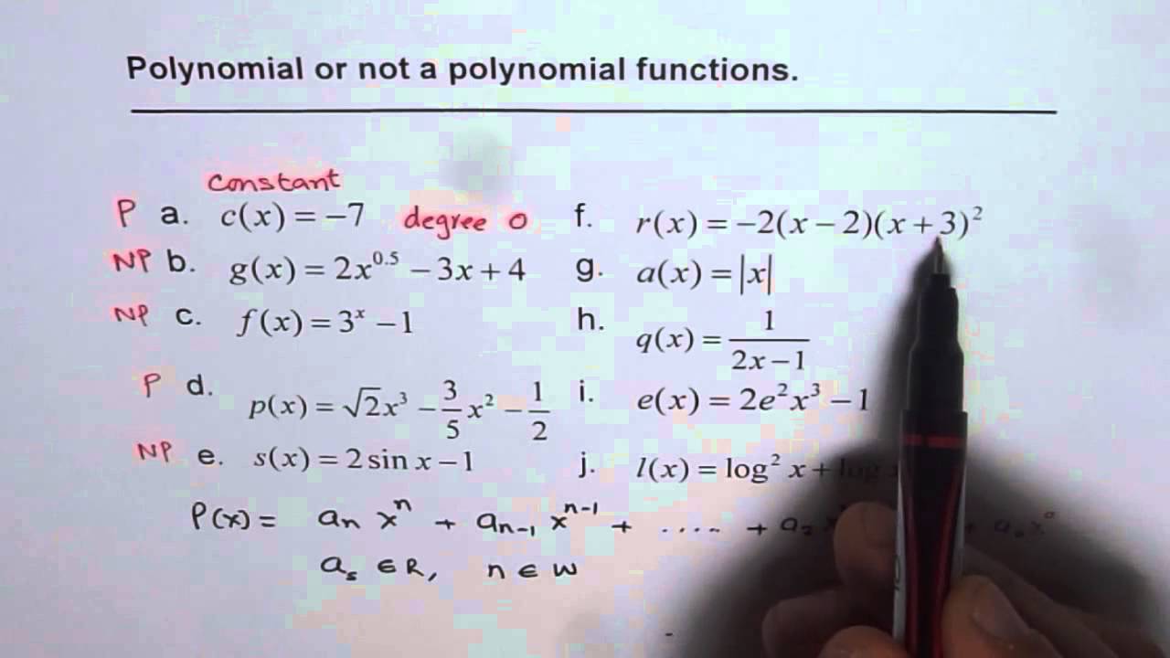 How To Explain If Function Is Polynomial Or Not Youtube